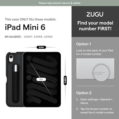 ZUGU Case for iPad mini 6/7 (A17 Pro) 2021/2024 [Berry Purple] | Ultra Slim Protective Cover, Apple Pencil Holder w/Charging, Convenient 7-Angle Magnetic Stand, Auto Sleep/Wake Function - color: Berry Purple