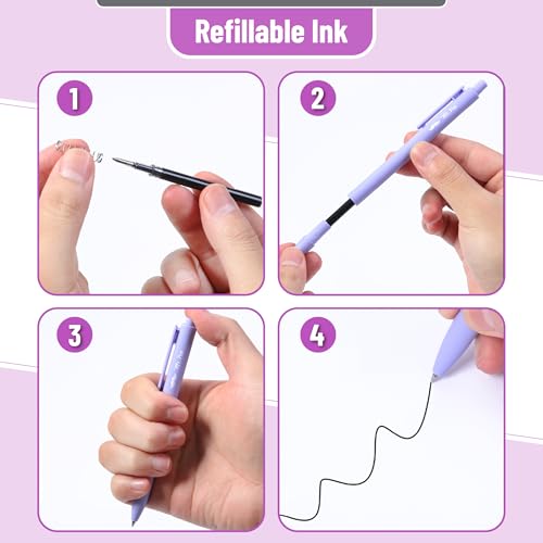 Mr. Pen- Retractable Gel Pens, 12 Pack, Black Ink, Lavender Legacy Barrel | Fine Point 0.5mm, Fast Dry, Smooth Writing, Cute Pens for Drawing, Writing Planner and School Supplies - color: Lavender Legacy Barrel, Black Ink, size: 12 Pack
