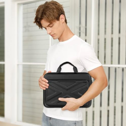MOSISO 15.6-16 inch Laptop Hard Case, 15 inch Shockproof Waterproof Laptop Case Hard Shell Compatible with MacBook HP Dell, Carrying Sleeve Computer Bag with Sturdy Handle&Front Pocket&Belt, Black - color: Black, size: 16 inch