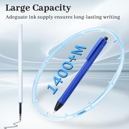 50 Pack Ballpoint Pens Bulk,1.0 mm Medium Point Black Ink Blue Barrel | Retractable, No Smear, No Bleed, Quick Dry Smooth Writing Click Pens for Studying, Journaling, Office and Everyday Use - color: Blue-50pieces
