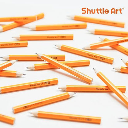 Shuttle Art 600 Pack #2 HB Mini Pencils, Wood-cased, Pre-sharpened for Kids & Teachers, Classroom Essentials, Back to School Supplies - color: Black