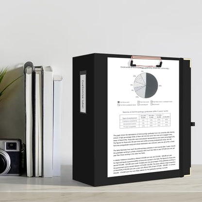 Ospelelf 3 Ring Binder, 3 Inch, Cute Letter Size (11" x 8.5") with 5 Tab Dividers, File Folder Labels and Low Profile Clipboards, Black Binder for School and Office Supplies - color: Black, size: 3in（Letter Size）