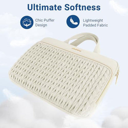 MOSISO Laptop Case 13.3 inch, 13-13.3 inch Laptop Sleeve Compatible with MacBook Neo/Air 13.6 M5 M4 M3 M2 M1/Pro 13/14, HP Dell Lenovo ASUS, Wheat Ear Quilted Carrying Bag with Handle&Pocket, Sand - color: Sand, size: 13.3 inch