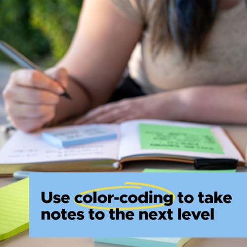 Post-it 100% Recycled Super Sticky Notes, 3 x 3 in, Oasis, 24 Pads | School Supplies and Office Products, 2X the Sticking Power - size: 3" x 3", style: 18 Pads