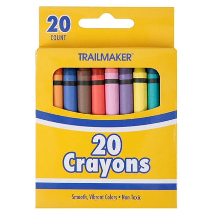 Trail maker Bulk Crayons for Kids (2000 Count), Classroom School Supplies, Party Favors, Donations, Daycare, Preschool & Summer Camp (100 Boxes of 20 Crayons) - color: 2000 count (100 Packs of 20 Crayons)