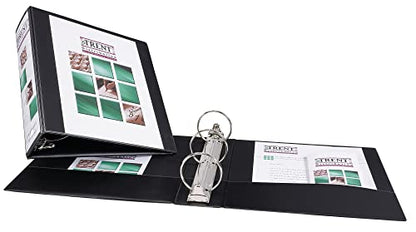 Avery Standard View 3 Ring Binder, 3" Round Rings, 460-Sheet Capacity, 3.5 Inch Wide Spine, 1 Black Binder, Ideal for Lightweight Organization and Occasional Referencing (05740) - size: 3"