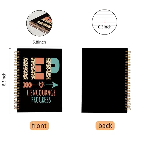 VNWEK Leopard IEP Teacher Spiral Notebook Journal 5.5x8.3 Inch, SPED Teacher Appreciation Gifts Journal, Special Education Educators Inspirational Lined Hardcover Spiral Notebook - color: lz-notebook-6