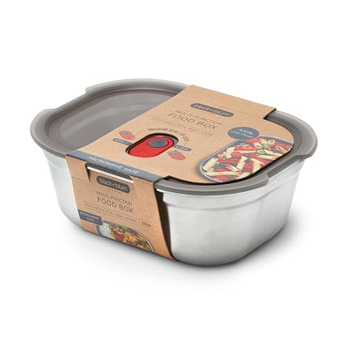 BLACK + BLUM Microwavable Stainless Steel Lunch Box | Multi-Function, Vacuum Sealed Container for Healthy Food | Portable and Stackable Food Storage for Office and Outdoor | 30 oz / 900ml | Leak Proof & Airtight, Durable & Reusable, Stackable Food Storage