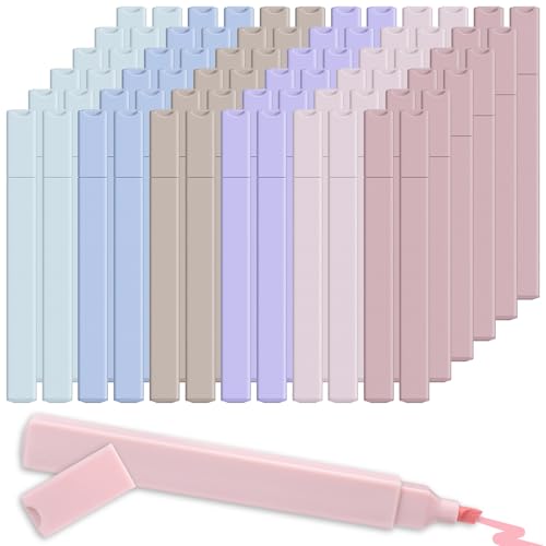72 Pcs Bible Highlighter with Soft Chisel Tip Highlighters Bulk Pack, Pastel Highlighters No Bleed Through Pages, 6 Assorted Colors Aesthetic Markers for Bible Study Journaling Home Office Supplies