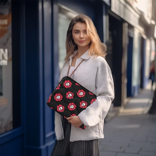 Cute Laptop Sleeve 13 inch Gothic Skulls Flowers Laptop Bag 14 inch Waterproof Computer Bag for Women Laptop Accessories Computer Cover Bag for Tablet Men, A06D24018 - color: Gothic Skulls Flowers