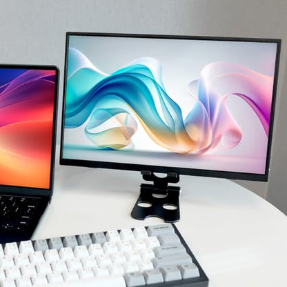 Kado Tablet Stand with Cord Holder Aluminum Alloy Foldable Phone Stand | Compatible with iPad mini/Air/Pro 11/12.9, Galaxy Tablet/Phone, iPhone Pro/Max/Plus, Kindle, Portable Monitor Display 4"-16'' - size: Black