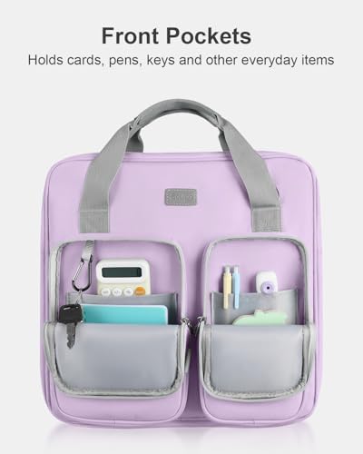 3 Inch Zipper Binder 3 Ring with Sturdy Shoulder Strap & Multi-Pocket, Binder with Zipper Holds Up to 700 Sheets for Office School, Compatible with 13” MacBook Laptop ipad(Purple) - color: Purple