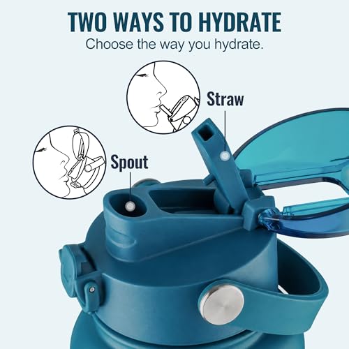 OLDLEY 18oz Insulated Water Bottle with 2-in-1 Straw & Chug Lid, Leakproof Stainless Steel Bottle, Cup Holder Friendly Vacuum Water Bottle for Travel, and School,Emerald Green - color: Emerald Green