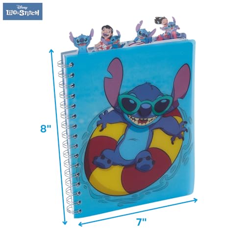 Disney Lilo and Stitch Tab Journal Notebook, Spiral Bound, 96 Lined Pages, 8 x 7 inches, Blue - style: Lilo and Stitch