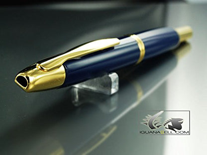 PILOT Vanishing Point Collection Refillable & Retractable Fountain Pen, Blue Barrel with Gold Accents, Blue Ink, Fine Nib (60166) - color: Blue/Gold, style: Fine Nib
