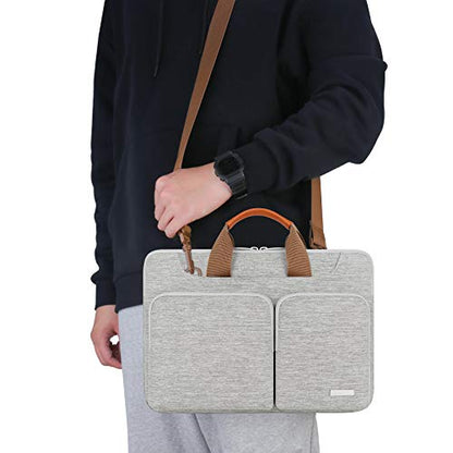 Lacdo 360° Protective Laptop Shoulder Bag for 13 inch MacBook Air M5 A3449 (2026), M4 A3240 2025, M3 A3113, M2 A2681, M1 A2337 A2179 A1932, 13 inch MacBook Neo A18 Pro A3404 (2026) Computer Bag, Gray - color: Gray, size: 13-13.3 Inches