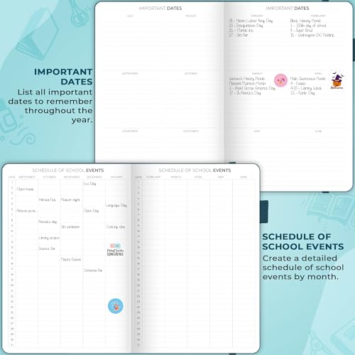 Clever Fox Teacher Planner, School & Homeschool Book, B5 Size Dark Teal | Undated, 7x10, lay-flat binding, heavy-duty hardcover, teacher lesson weekly & daily planner, homeschool supplies - color: Dark Teal, size: Smaller than A4 (7″ x 10″)