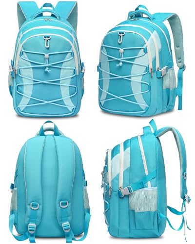 BLUEFAIRY Middle High School Backpack for Boys Girls Large Bookbag with Laptop Compartment Back to School Book Bags for Teens Teenagers Mochilas Escolares para Niños Niñas (Blue/Light Blue, Solid) - color: Blue/Light Blue