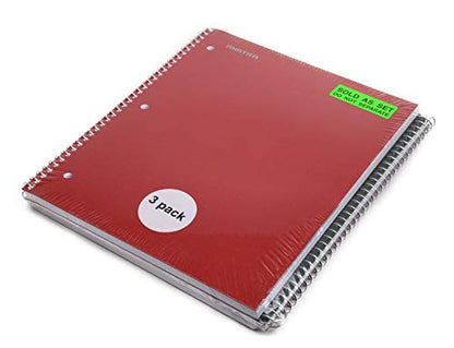 Mintra Office Durable Spiral Notebooks, 1 Subject, (Arctic Ice, Chili Oil, Green Olive, College Ruled 3pk) - color: Arctic Ice, Chili Oil, Green Olive, size: College Ruled 3pk