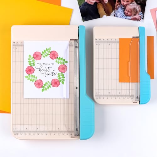 Briartw 2 Pack, 6" and 9" Guillotine Paper Trimmer - Precision Blade for Paper,Photos,Cardstock,Fabric,Leather with Self-Sharpening Blade, Inch/Cm Grid, Portable Paper Cutter for Crafting - color: Large & Mini(6.25"x9" & 4.25"x6")