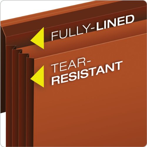 Pendaflex File Wallets, Heavy Duty, 5-Pack, Letter Size, Extra Wide, 7" Expansion, Brown, Elastic Cord Closure, Reinforced Covers for Secure Home Office Document Storage - size: Letter