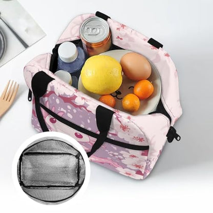 Axolotl Lunch Box Boys 8-12 Cherry Blossom Insulated Lunch Bag for Kids 4-6 Kindergarten Preschool Meal Bag Toddler Students Daughter Elementary School Adjustable Shoulder Strap Lightweight - color: Cherry Blossom Axolotl