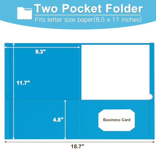Folders with Pockets, LAYZZ 30 Pack Paper Pocket Folders, 2 Pocket File Folder Fits Letter Size Paper, for School Office and Home (Light Blue) - color: Light Blue