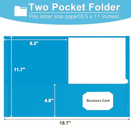 Folders with Pockets, LAYZZ 30 Pack Paper Pocket Folders, 2 Pocket File Folder Fits Letter Size Paper, for School Office and Home (Light Blue) - color: Light Blue