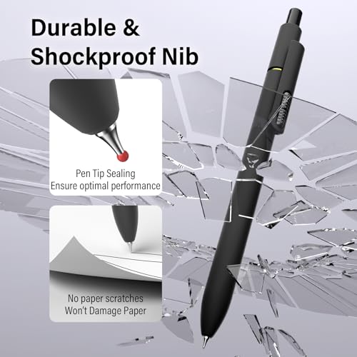 0.7mm Gel Pens Black Ink, 8 Pack Retractable Pens with Fidget Clip | Medium Point Smooth Writing, Quick-Drying, No Smudges, Stress Relief, Journaling, Note Taking, School, Office, Student/Adults - color: Classic -8Pcs Black Ink