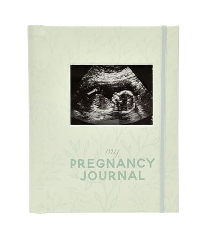 Pearhead My Pregnancy Journal, Guided Pregnancy Memory Book with Sonogram Photo Insert, Trimester Milestone Tracker & Keepsake for Expecting Moms, Baby Shower Gift, Sage Green Leaf - color: Sage Green Leaf Pregnancy Journal