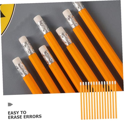 100pcs Wooden Hb Pencils with White Eraser Tips, Extended Writing Pencils Bulk Set for Students and Teens, Classroom and Office Supplies