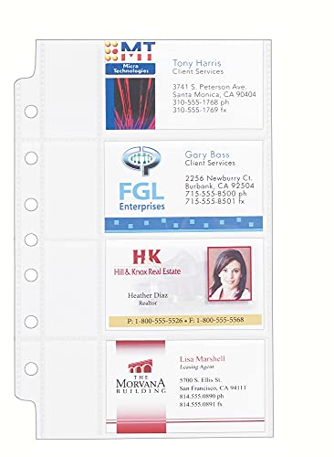 Avery Clear Business Card Organizer Pages for 5.5" x 8.5" Mini Binders, Pack of 5 Holds 40 Cards, 4 Packs, 20 Pages Total (76025) - style: 4 Pack