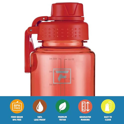 Fanhaw 32 oz Clear BPA-Free Tritan Water Bottle with Fast-Flow Spout Lid, BPA-Free & Leak-Proof Wide-Mouth Reusable Bottle for Gym, School & Office, Back to School Essentials (Red) - color: Red, style: 32 Ounces