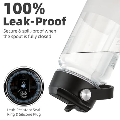 Fanhaw 32 oz Clear Water Bottle with Straw Lid - Tritan, BPA-Free, Lightweight, Wide Mouth, Leak-Proof, Perfect for Gym, Travel, School, Office, and Sports(Clear & Black) - color: Clear & Black
