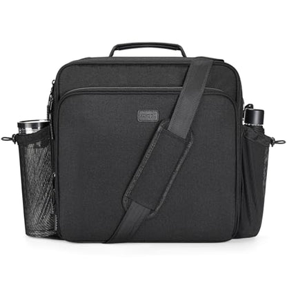 3 Inch 3-Ring Zipper Binder with Water Bottle Holder and Handle | D-Ring Zip Up Binder with Shoulder Strap, 700 Sheet Capacity, Compatible with 13" MacBook/Tablet, for School, Office, Black - color: Black