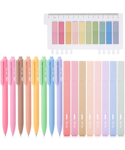 Mr. Pen- Aesthetic Highlighters and Gel Pens, 16 Pack | 200 Sheets Sticky Tabs, Assorted Colors Bible Highlighters No Bleed, Colored Ink Gel Pens - color: Pastel