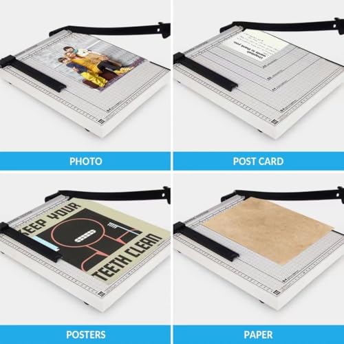 Paper Cutter for Cardstock Heavy Duty 12 inch, 12" Cut Length Guillotine Paper Trimmer for Cardstock Metal Base, for Home Office Classroom School