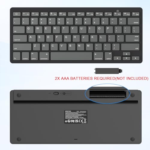 OMOTON Ultra-Slim Bluetooth Keyboard for iPad 11th/10th/9th/8th/7th, iPad Pro/Air/Mini and iPhone Series, Wireless iOS Keyboard with 12 Multimedia Keys for Office, School, Graphite Black & Gray - color: Graphite Black & Gray