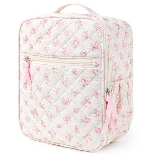 Aileam Lunch Box Lunch Bag for Women Cute Girls Insulated Womens Lunch Bag For Work Quilted Large Capacity Reusable Insulated Cooler for Work School Picnic Travel, Pink Bow - color: Pink Bow