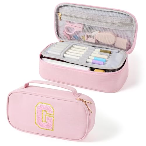 YOOLIFE Pencil Case for Girls, Cute Pencil Pouch Pen Case, Large Capacity Aesthetic School Supplies for Teen Girls, G (Pink) - color: Pink, style: G