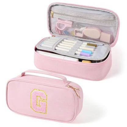 YOOLIFE Pencil Case for Girls, Cute Pencil Pouch Pen Case, Large Capacity Aesthetic School Supplies for Teen Girls, G (Pink) - color: Pink, style: G