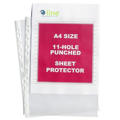C-Line Top Loading Heavyweight Poly Sheet Protectors, Clear, A4 Size, 11.75 x 8.25 Inches, 50 per Box (08013) - size: 11 3/4 X 8 1/4