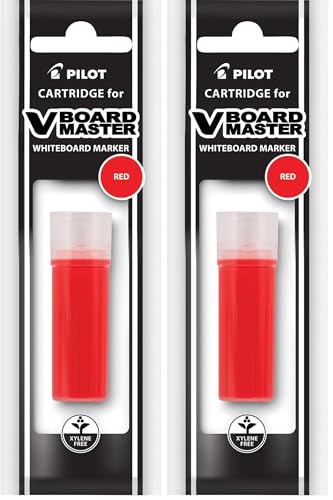 PILOT V Board Master BeGreen Whiteboard Marker Refill Cartridge, Red Ink, (Pack of 2) - color: Red, size: 1 Count (Pack of 2)