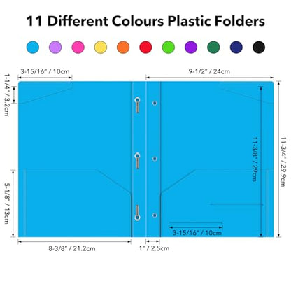 6 Pack Heavy Duty Folders with Pockets Prong, 3 Prongs Pockets Folder with Clear Front Pocket, Five Star Customizable Pocket and Prong Folders, Office Supplies Set Heavy Duty, Business Folder - color: 6 Colors