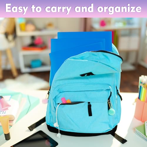 pmybupo Blue Plastic Folders with Pockets,25 Pack Document Folders with Business Card Slot,2 Pocket Folders Back to School Supplies for Office - color: Blue
