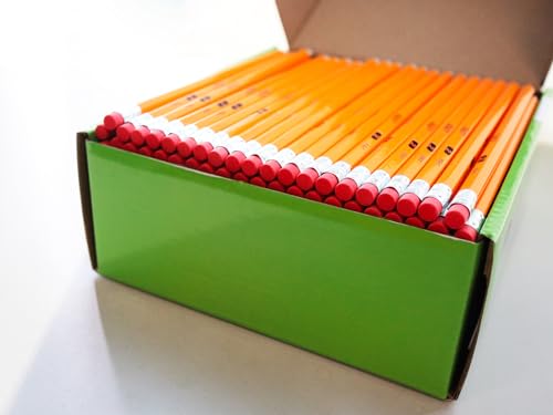 S & E TEACHER'S EDITION #2 Pencils, Pre-sharpened HB Lead Bulk Box – 200 Pack Yellow Woodcase Pencils with Erasers, Ideal for Standardized Tests, Classroom & Home – No. 2 Pencil Back to School