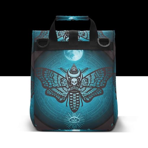 MNSRUU Insulated Lunch Bags Women Men, Skull Butterfly Portable Reusable Thermal Meal Tote Cooler Bag Organizer, Adjustable Shoulder Strap, Handle - color: Butterfly 137
