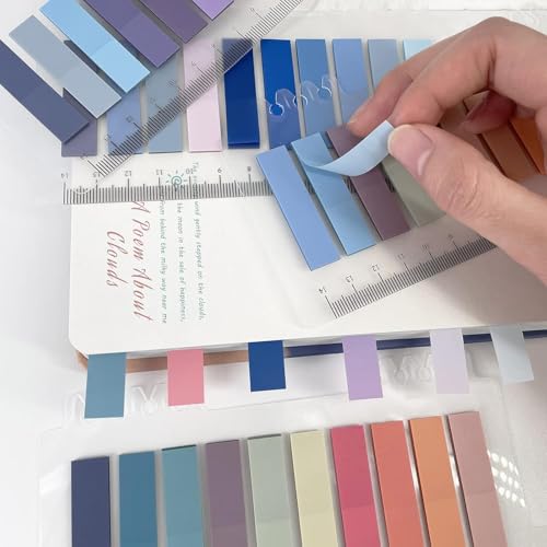 200 Pcs Blue Sticky Index Tabs,Writable and Repositionable Book Flags Tabs,Strip Index Self-Stick Note Pads Index Tabs for Page Marking Classify File,Notebooks and Writing Pads