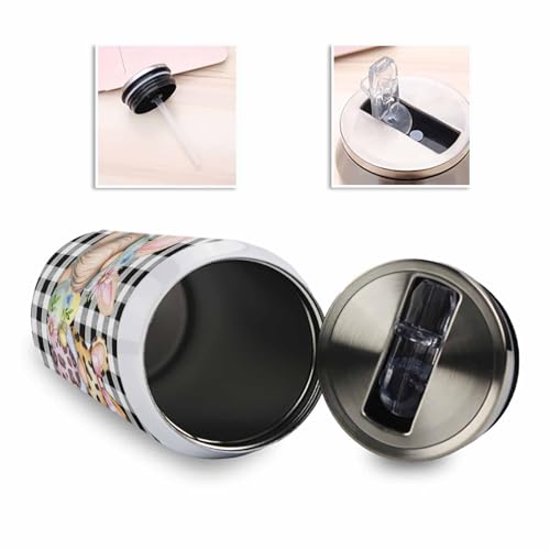 T&H XHome Easter 10oz Stainless Steel Tumbler with Lid & Straw-Double Wall Vacuum Insulated Travel Mug Gnome Eggs Spring Daisy Water Bottle Coffee Beverage Drinks Cup - size: 10 Ounces