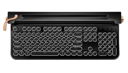 FINEDAY Keyboard 2.0 Plus, 2.4G Wireless & Bluetooth, 104 Keys, Blue Switch, 5000mAh, Retro Mechanical Keyboard with Korean/English Keycaps for PC/Mac/Phone (Korean Keycaps) - style: Korean Keycaps